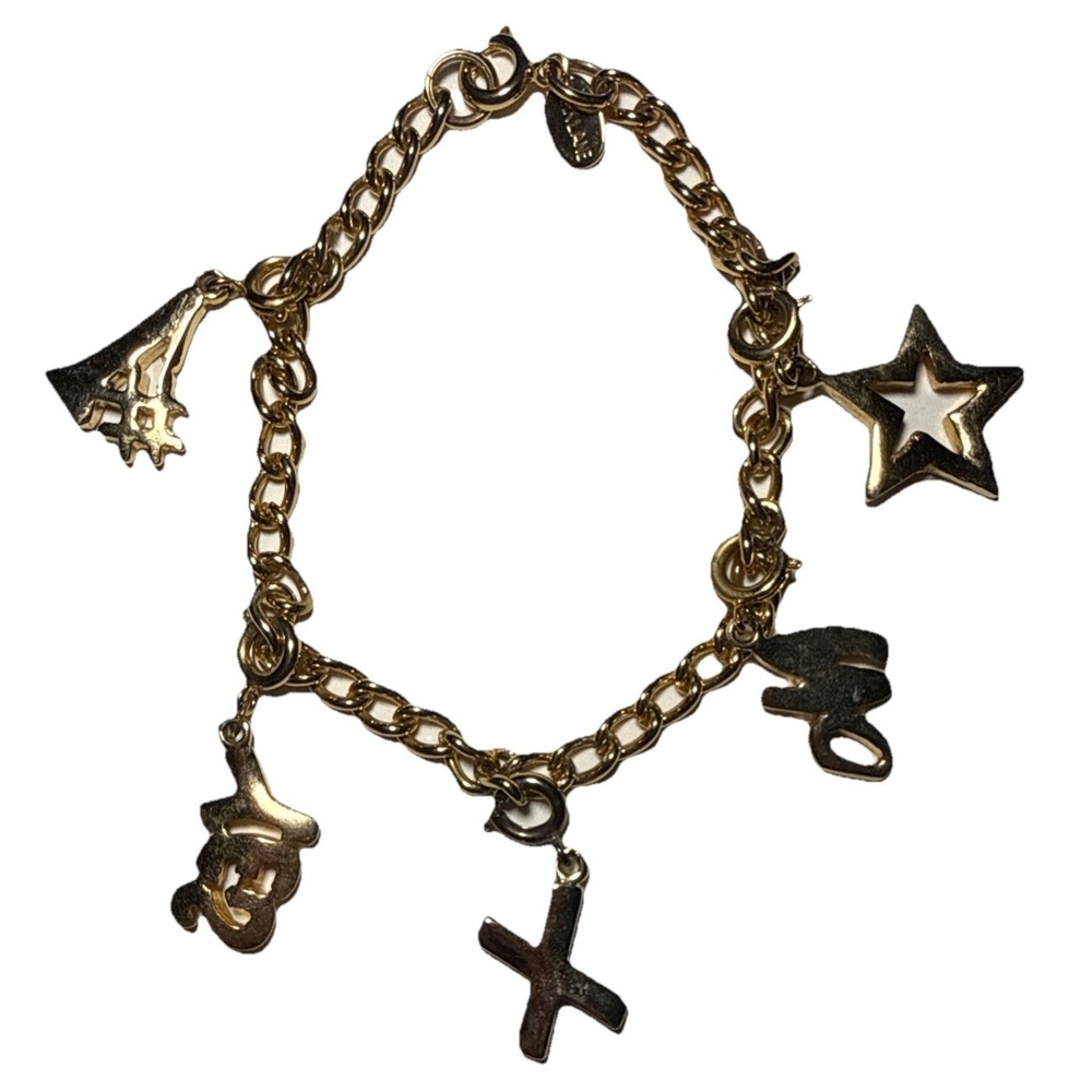 Park Lane Gold Tone Charm Bracelet Vtg J-12J